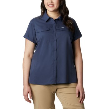 Columbia Overhemd Dames, Silver Ridge Lite Short Sleeve Plus Size Donkerblauw, 52DYSPXRT